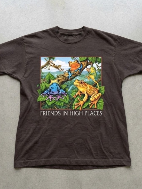 Gildan Tops - Poison Dart Frog Friends in High Places Graphic Gildan T-Shirt Brown